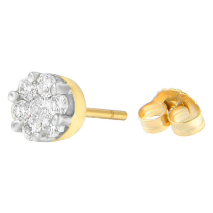 14K Yellow Gold 3/4 cttw Round Cut Diamond Stud Earring (I-J, SI2-I1) by Bids.com