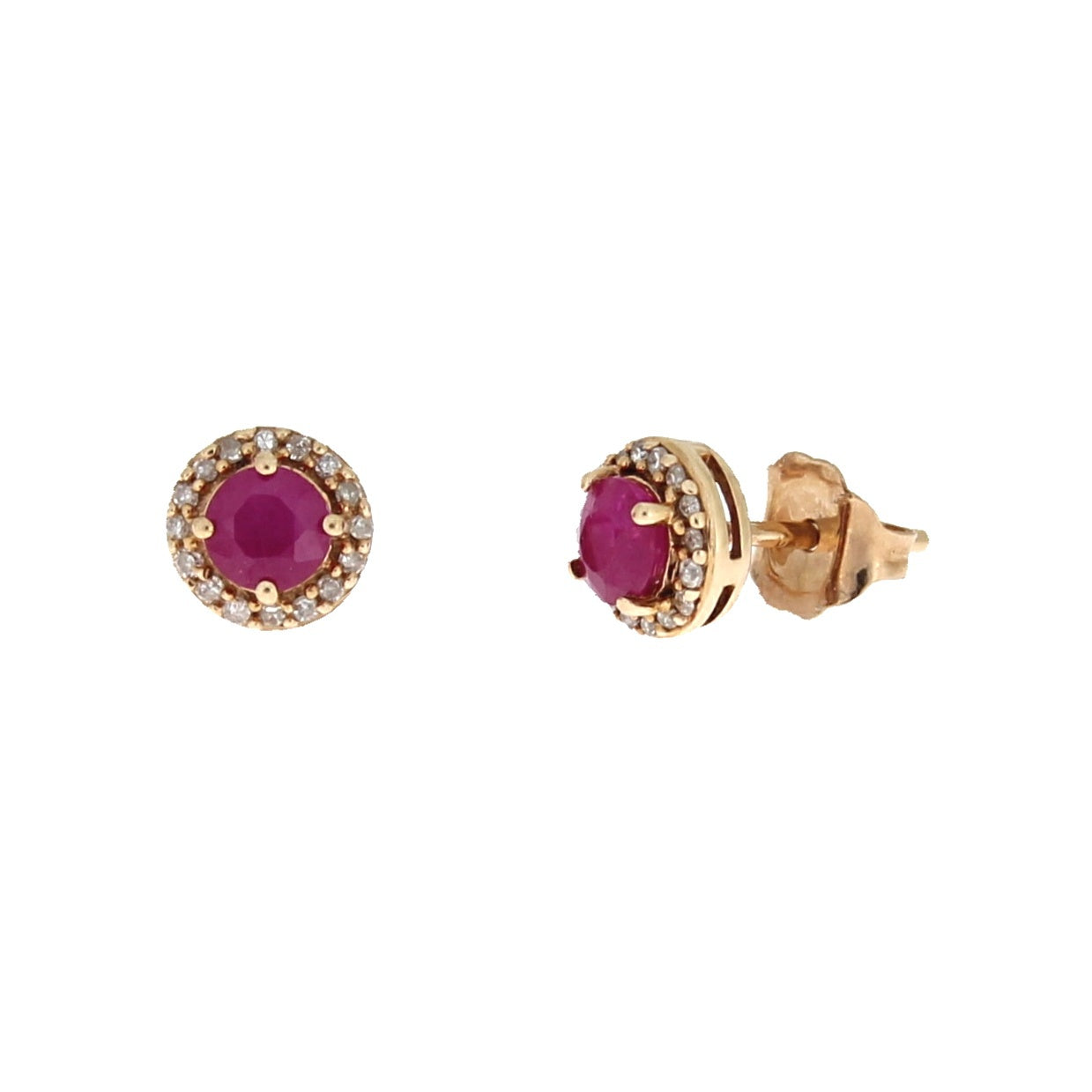 Genuine .77ct Ruby Diamond Stud Earrings 10KT Rose Gold by Bids.com