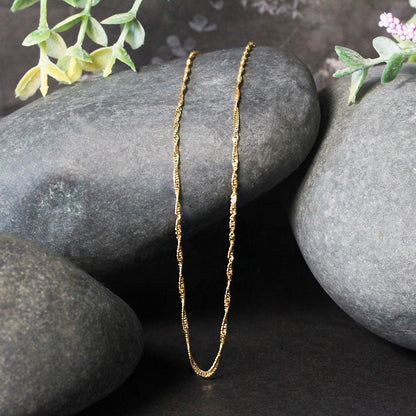 14k Yellow Gold Singapore Chain 1.5mm by Bids.com