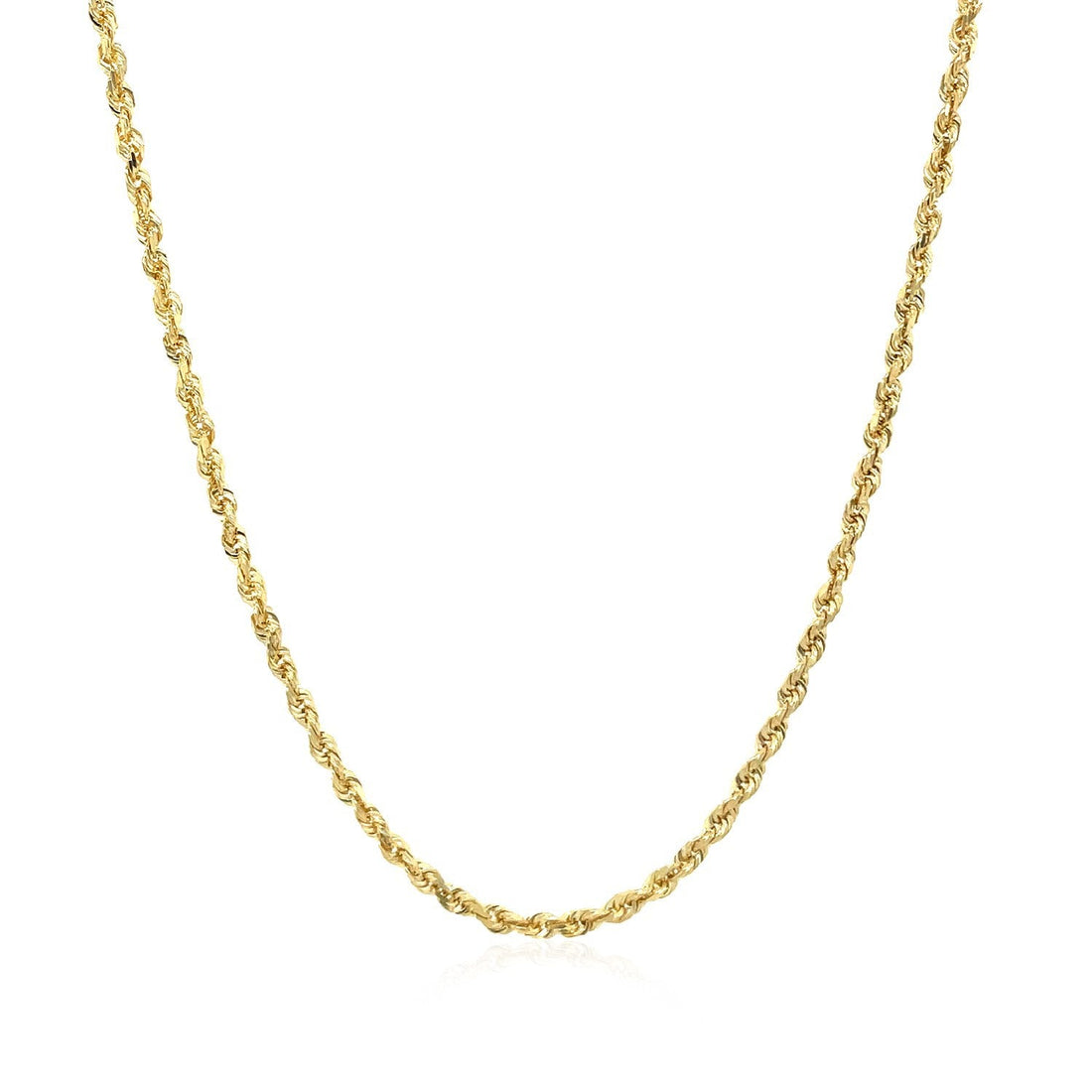 2.0mm 10k Yellow Gold Solid Diamond Cut Rope Chain by Bids.com