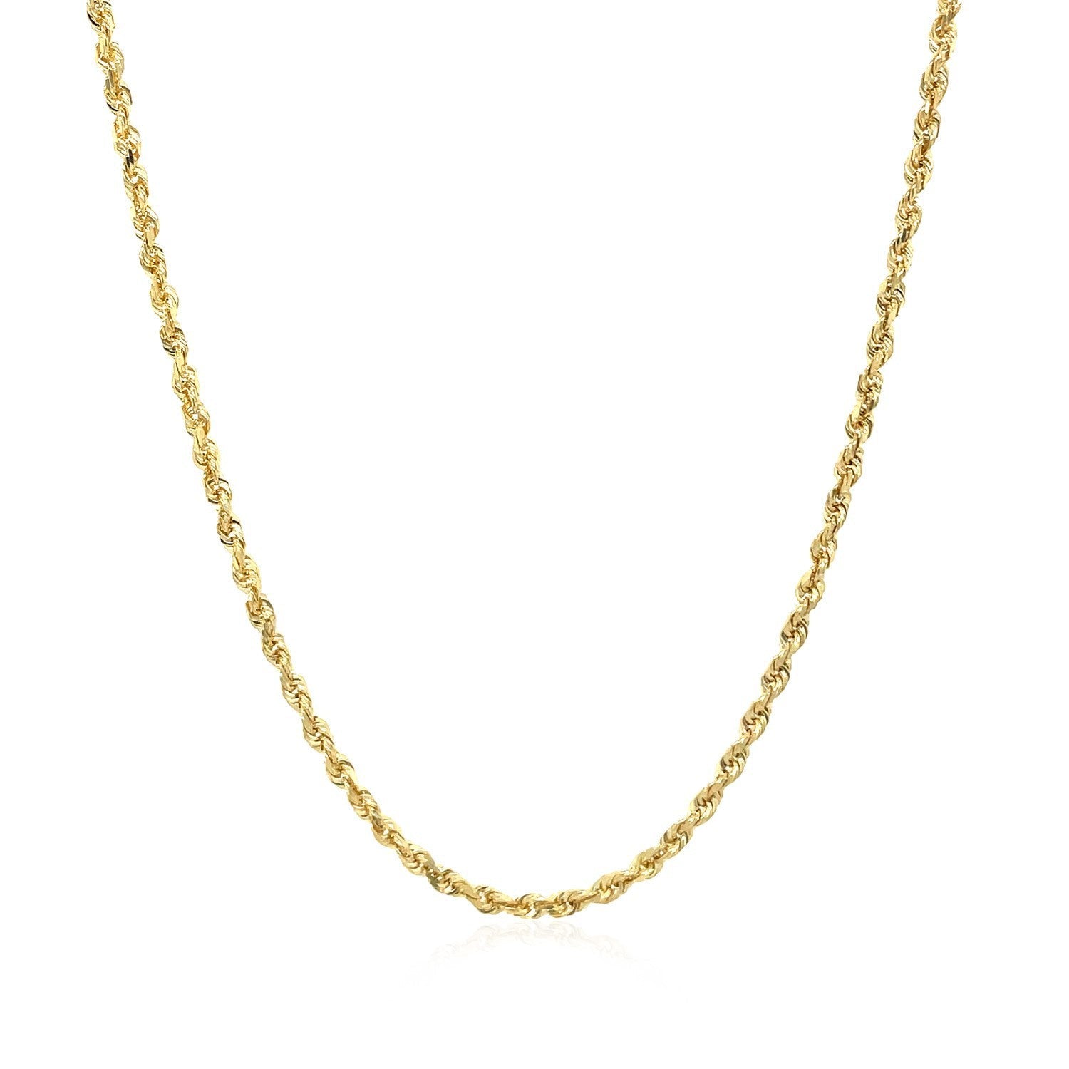 2.0mm 10k Yellow Gold Solid Diamond Cut Rope Chain by Bids.com