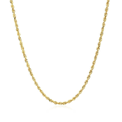 2.0mm 10k Yellow Gold Solid Diamond Cut Rope Chain by Bids.com