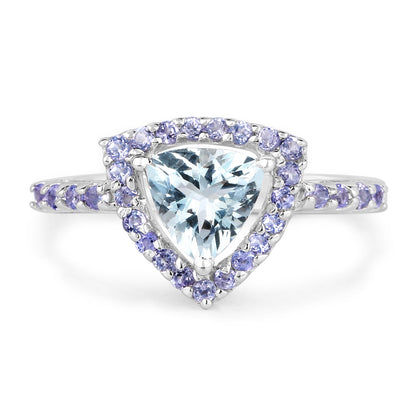 1.41 Carat Genuine Aquamarine &amp; Tanzanite .925 Sterling Silver Ring by Bids.com