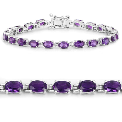 7.98 Carat Genuine Amethyst .925 Sterling Silver Bracelet by Bids.com