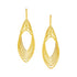 14k Yellow Gold Post Earrings with Textured Marquise Shapes by Bids.com