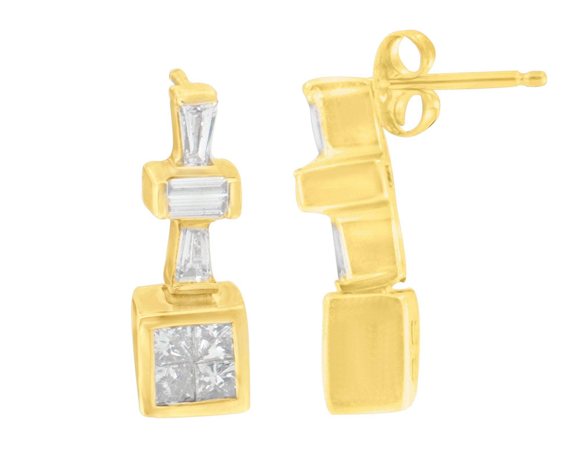 14K Yellow Gold 1 1/3 cttw Diamond Hoop Earrings (G-H, VS1-VS2) by Bids.com