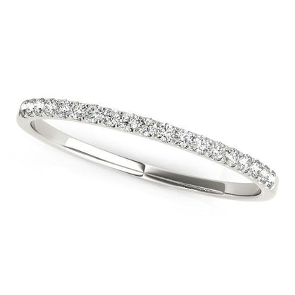 14k White Gold Pave Set Round Diamond Wedding Ring (1/8 cttw) by Bids.com