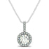 14k White Gold Diamond Halo Round Style Pendant (5/8 cttw) by Bids.com