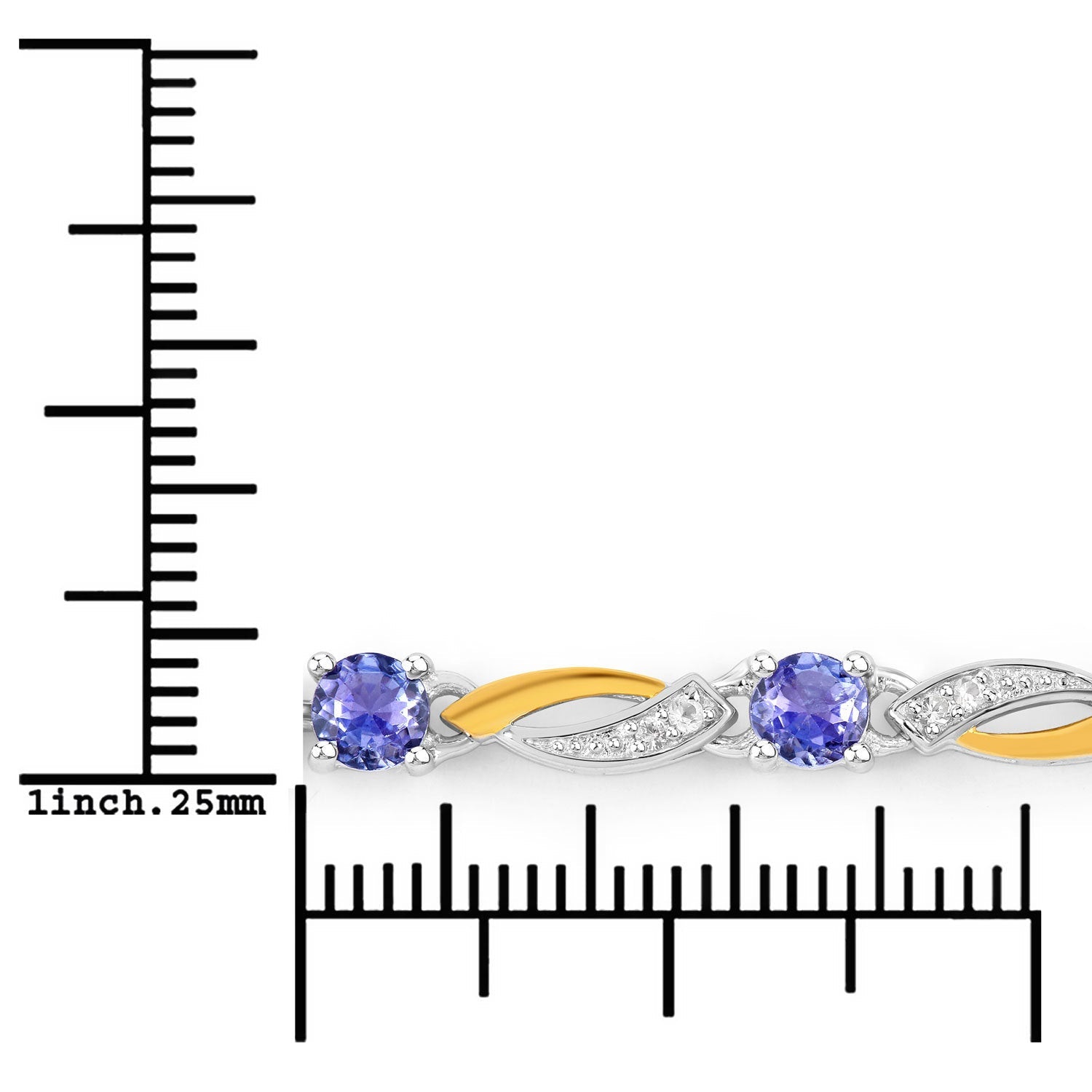 0.77 Carat Genuine Tanzanite and White Sapphire .925 Sterling Silver Bracelet by Bids.com