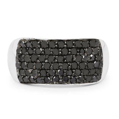 1.21 Carat Genuine Black Diamond .925 Sterling Silver Ring by Bids.com