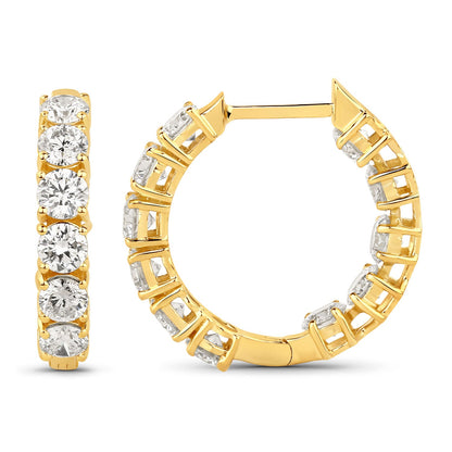 3.08 Carat Genuine Lab Grown Diamond 14K Yellow Gold Earrings by Bids.com