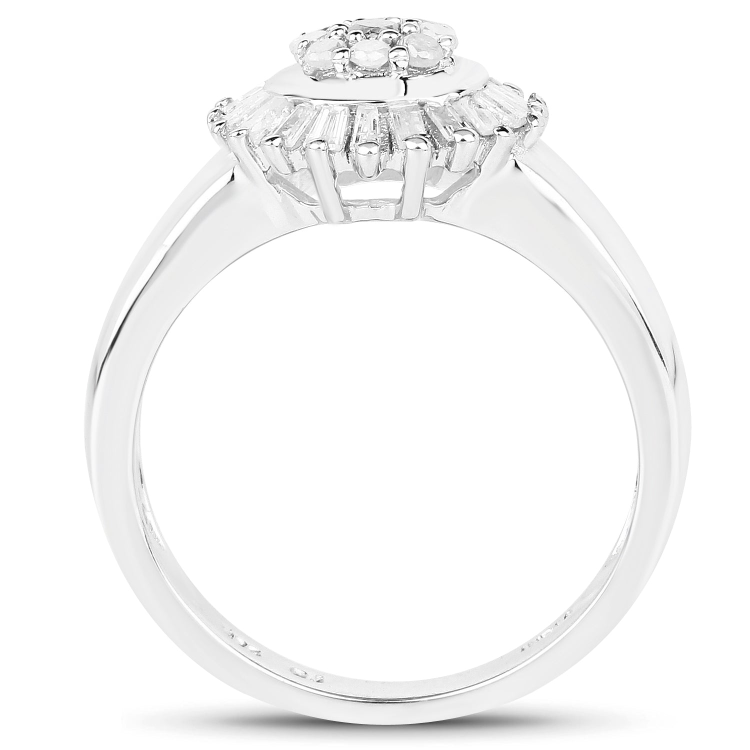 0.75 Carat Genuine White Diamond .925 Sterling Silver Ring by Bids.com