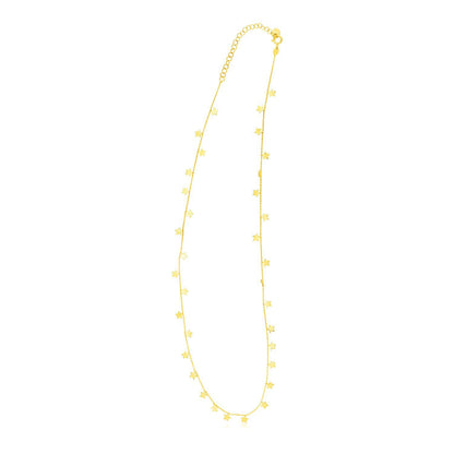 14K Yellow Gold Necklace with Dangling Stars by Bids.com