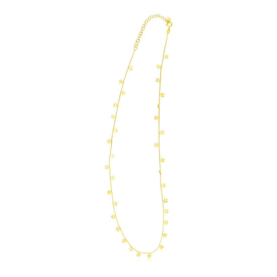14K Yellow Gold Necklace with Dangling Stars by Bids.com
