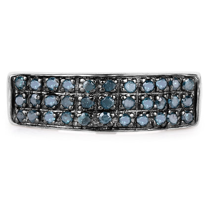 0.40 Carat Genuine Blue Diamond .925 Sterling Silver Ring by Bids.com