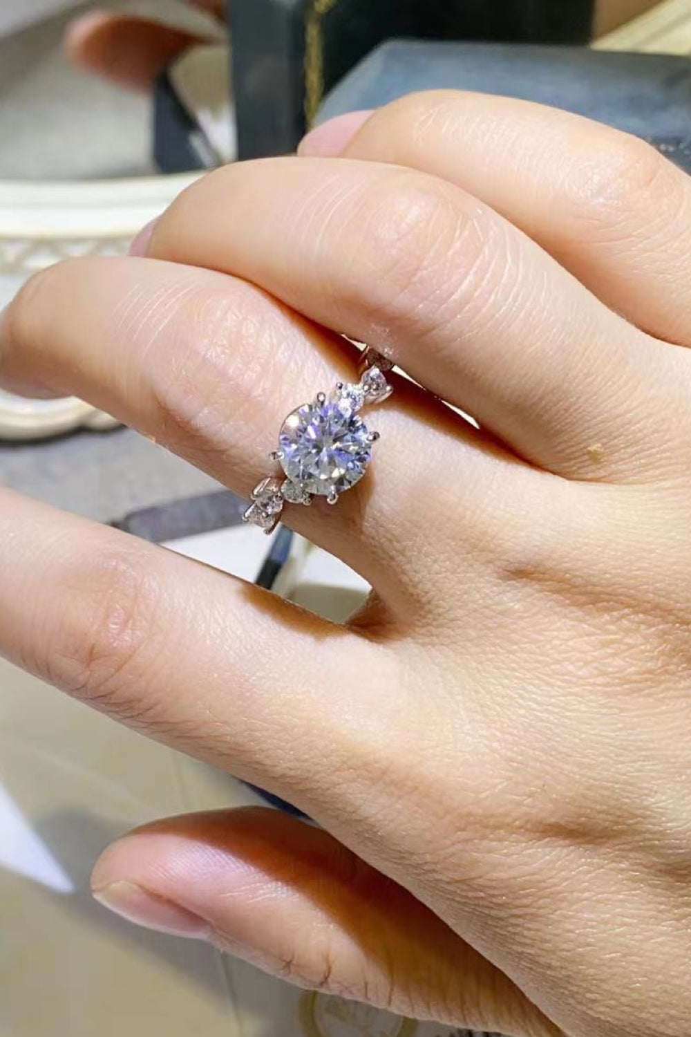 2 Carat Brilliant Round Cut Sparkala™ Platinum Over Pure Sterling Silver Ring by Sparkala