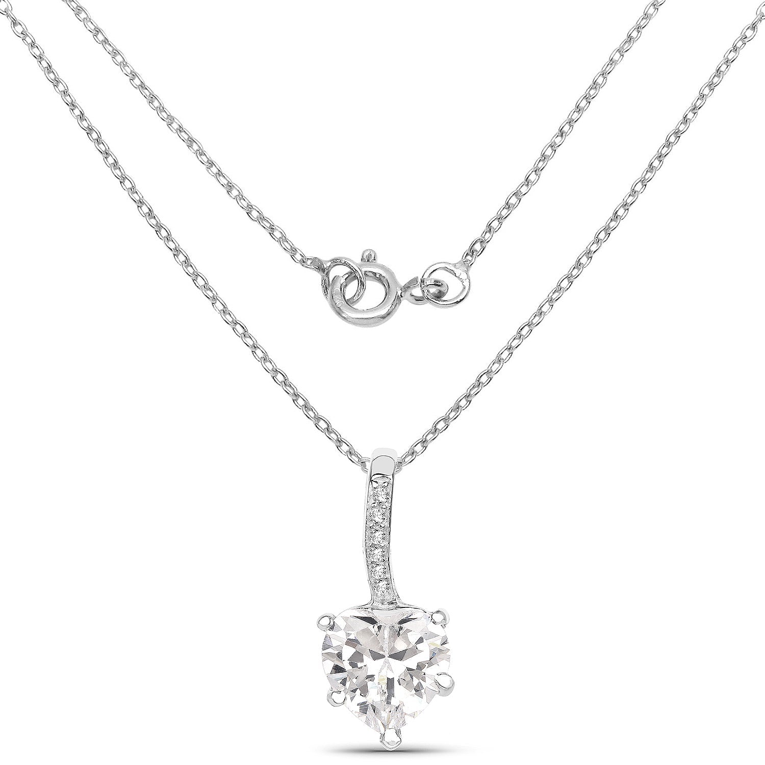4.46 Carat Genuine White Cubic Zirconia .925 Sterling Silver Pendant by Bids.com