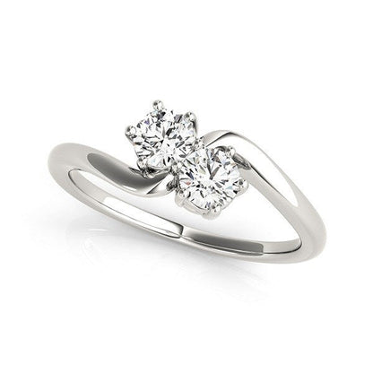 Solitaire Two Stone Diamond Ring in 14k White Gold (1/2 cttw) by Bids.com