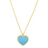 14k Yellow Gold High Polish Heart Turquoise Paste Necklace by Bids.com