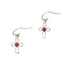 Natural .29ct Garnet Cross Earrings 10KT White Gold by Bids.com