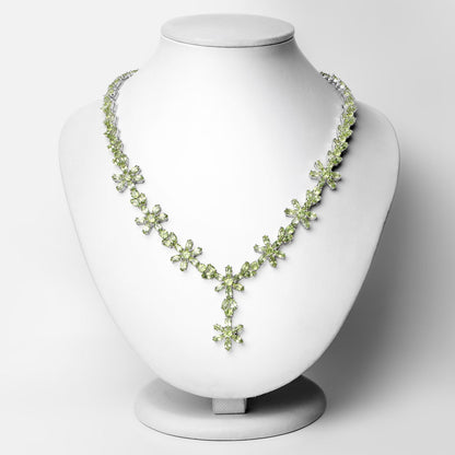 43.02 Carat Genuine Peridot .925 Sterling Silver Necklace  DestGlow