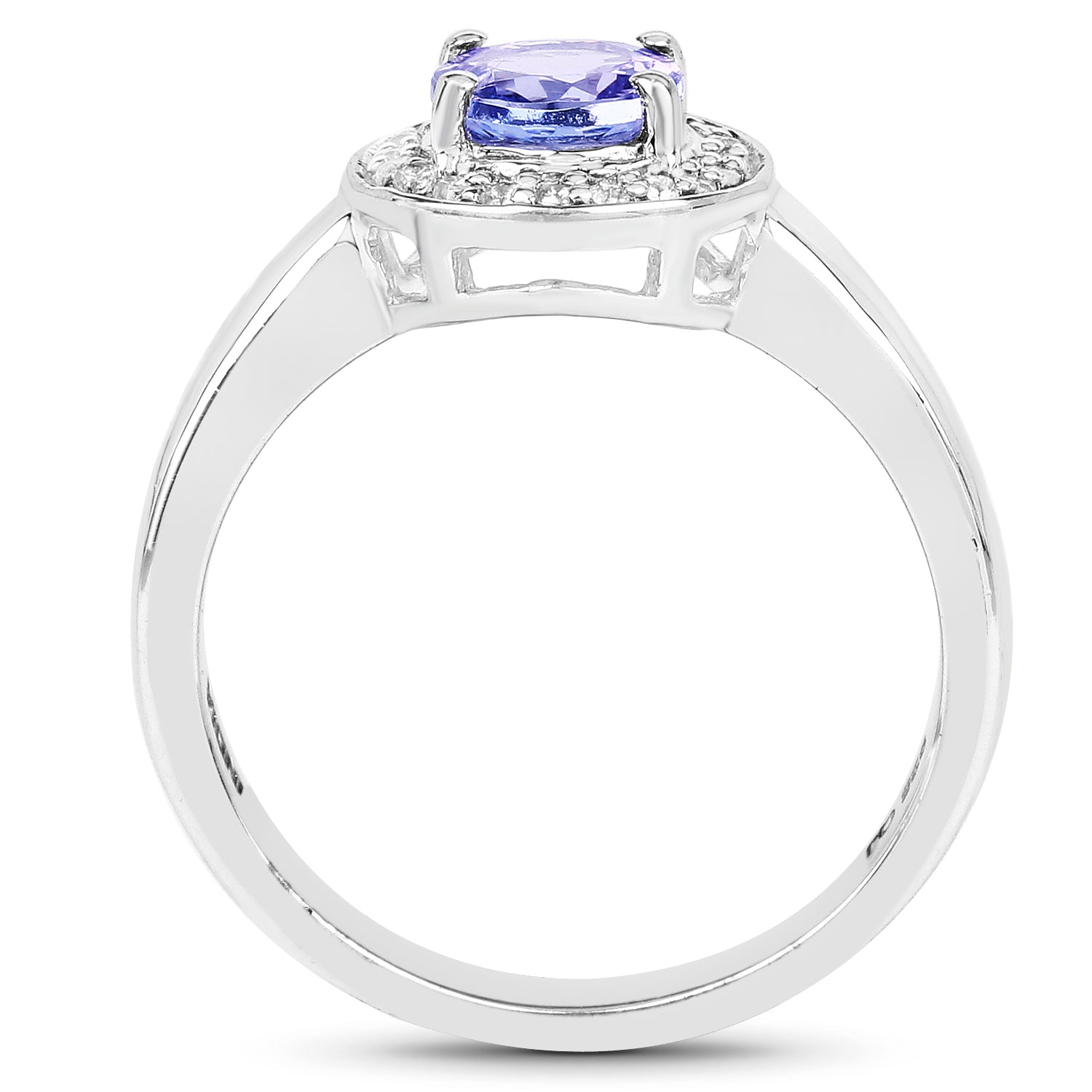 1.05 Carat Genuine Tanzanite and White Topaz .925 Sterling Silver Ring by Bids.com