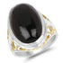 Two Tone Plated 10.92 Carat Genuine Black Onyx .925 Sterling Silver Ring by Bids.com