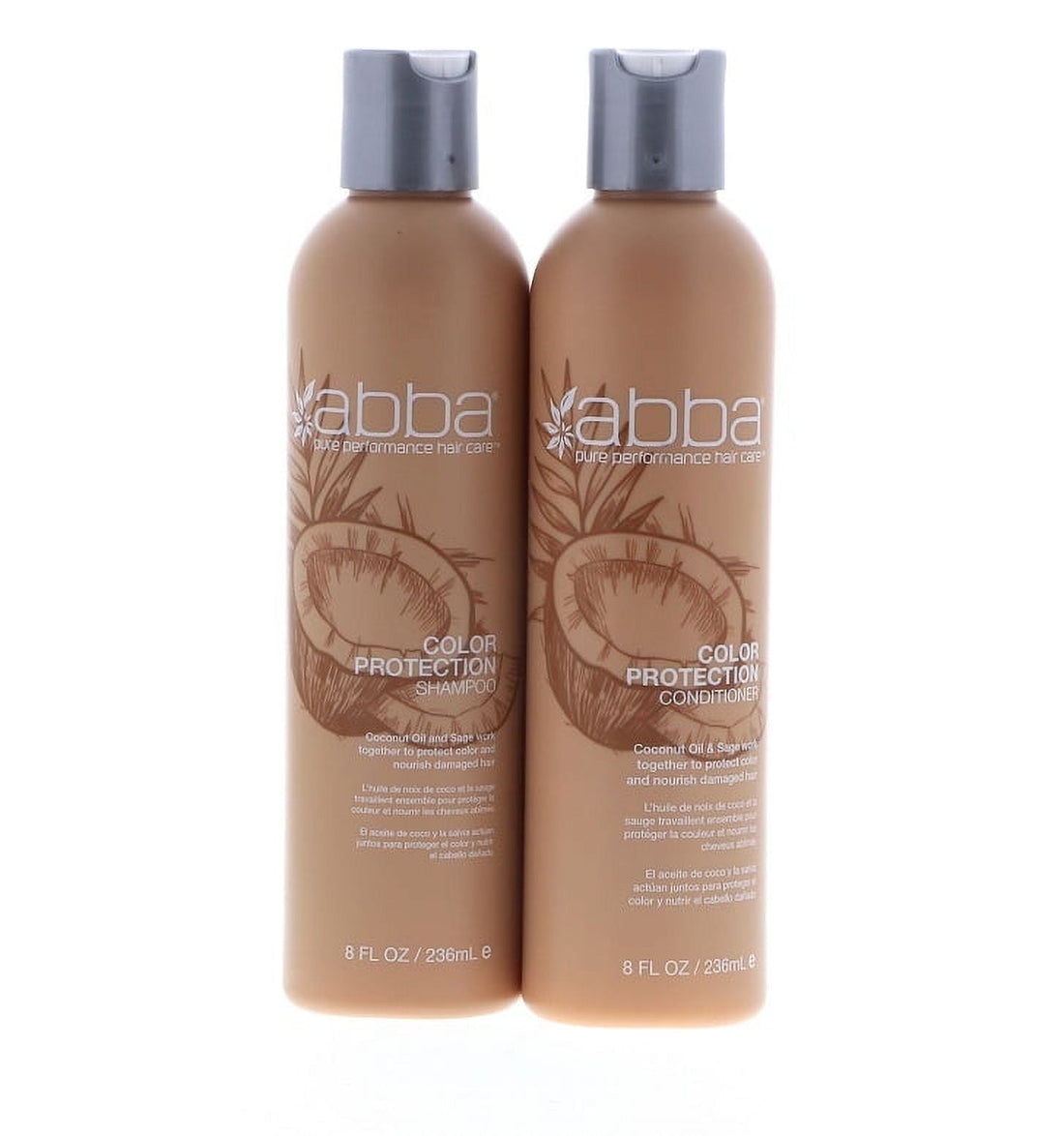 ABBA Pure Color Protect Shampoo + Conditioner, 8 oz 