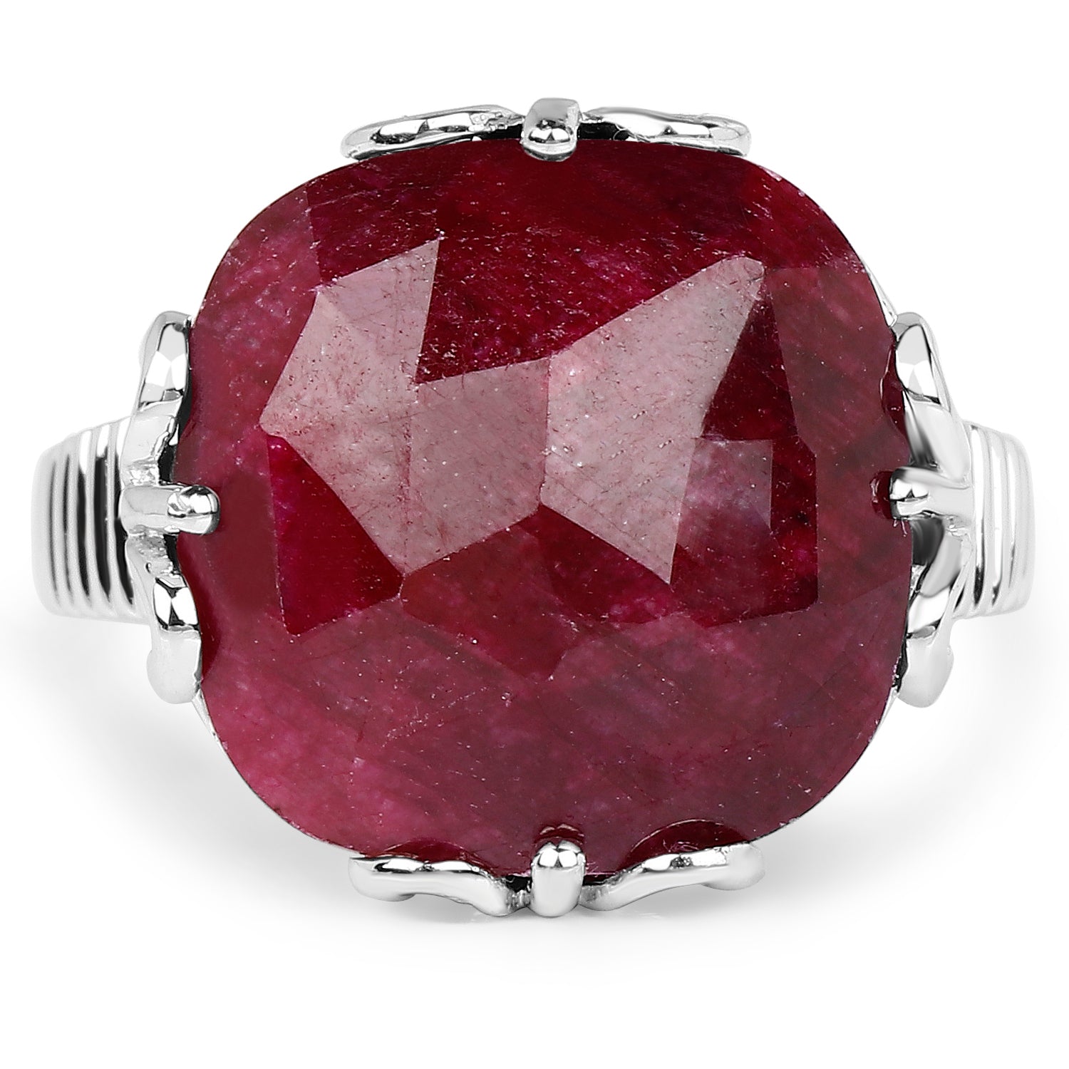 13.65 Carat Dyed Ruby .925 Sterling Silver Ring by Bids.com
