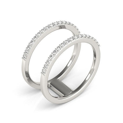 14k White Gold Dual Band Design Ring with Diamonds (1/3 cttw) by Bids.com