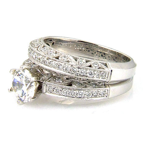 .54ct Antique Style Engagement Ring Set 18KT White Gold by Bids.com