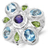 5.13 Carat Genuine Amethyst , Blue Topaz & Peridot .925 Sterling Silver Ring by Bids.com
