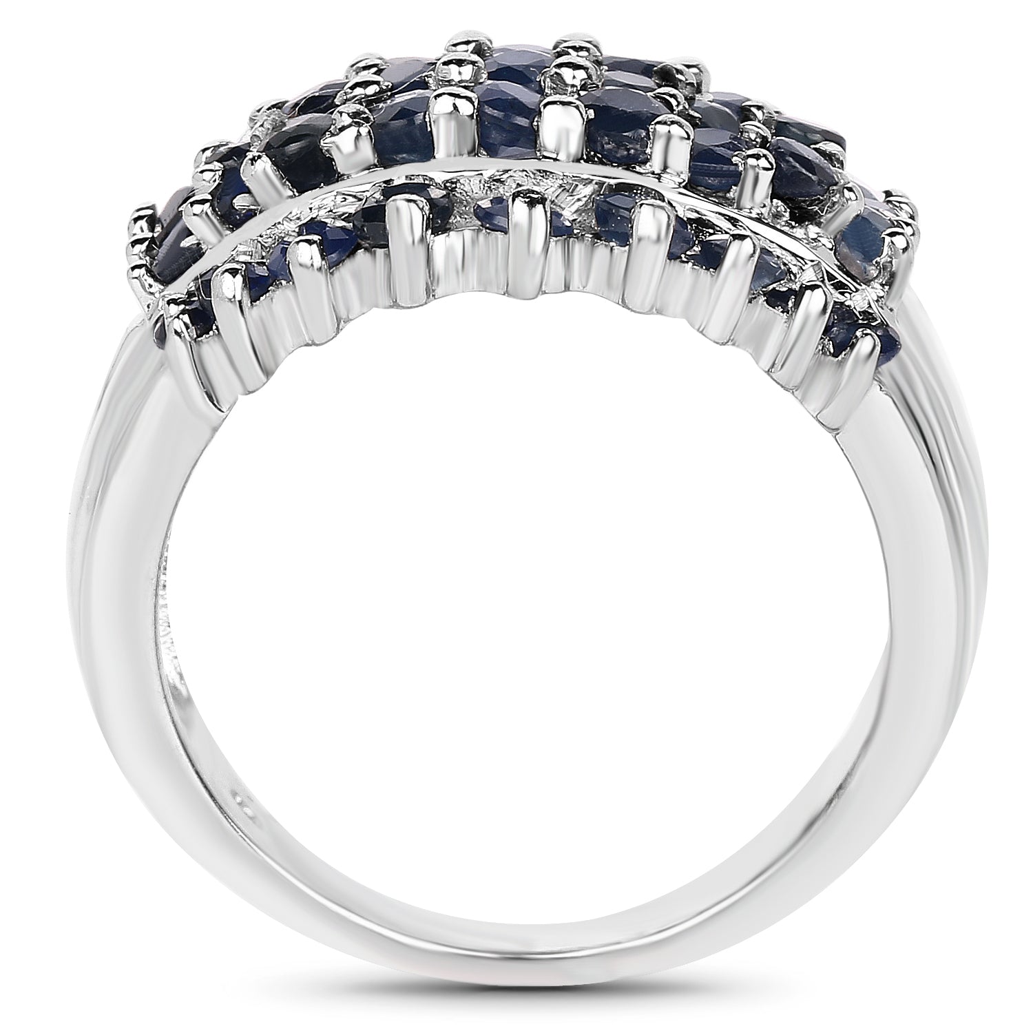 2.70 Carat Genuine Blue Sapphire .925 Sterling Silver Ring by Bids.com