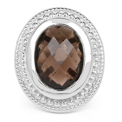 7.90 Carat Genuine Smoky Quartz .925 Sterling Silver Ring by Bids.com