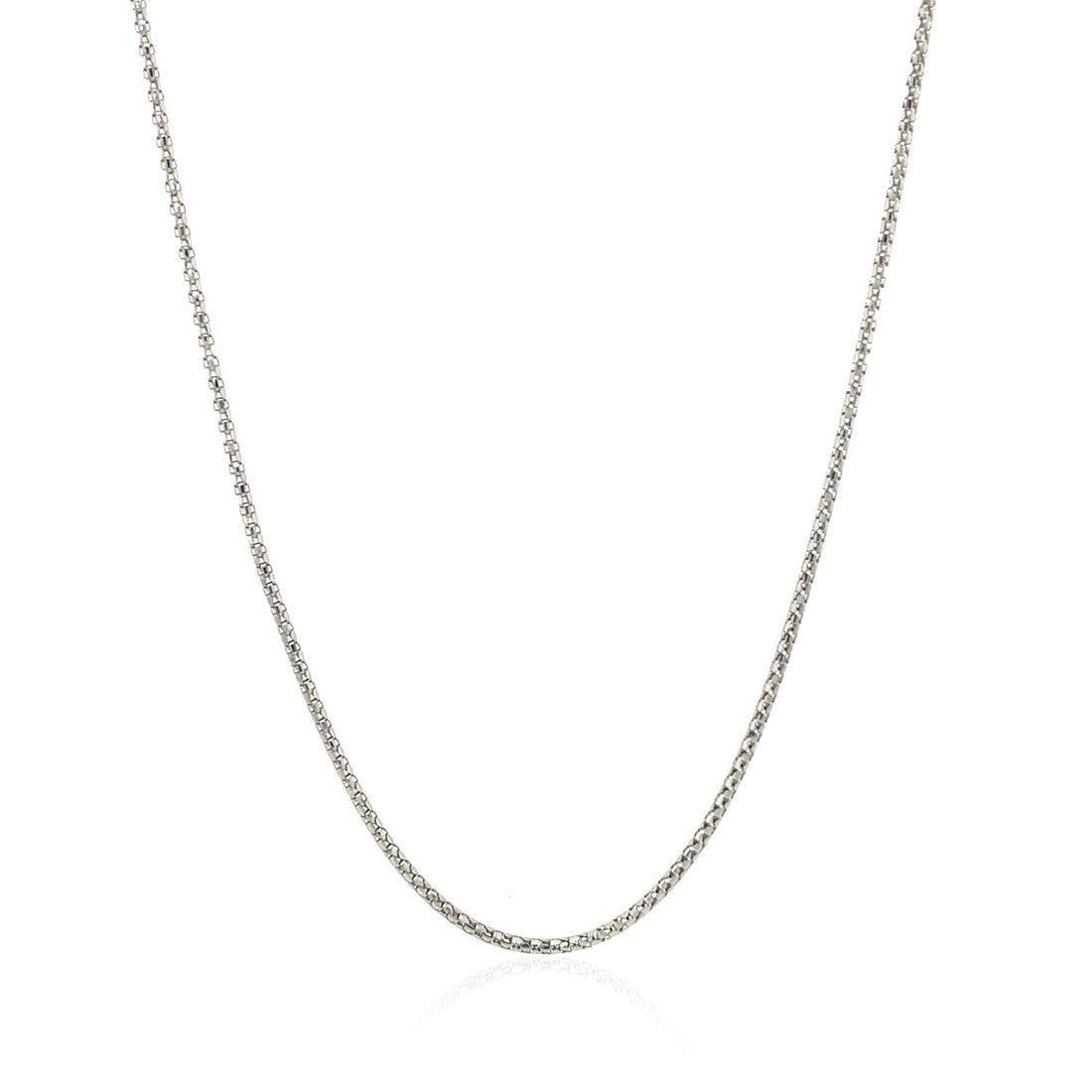 14k White Gold Adjustable Popcorn Chain 1.3mm by Bids.com