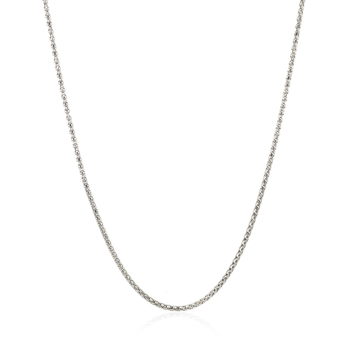 14k White Gold Adjustable Popcorn Chain 1.3mm by Bids.com