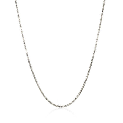14k White Gold Adjustable Popcorn Chain 1.3mm by Bids.com