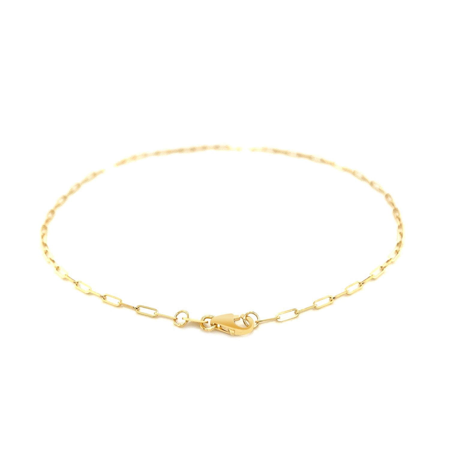 14K Yellow Gold Fine Paperclip Anklet (1.5mm) by Bids.com
