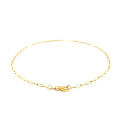 14K Yellow Gold Fine Paperclip Anklet (1.5mm) by Bids.com