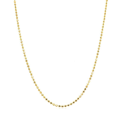 14k Yellow Gold Diamond-Cut Bead Chain 1.2mm by Bids.com