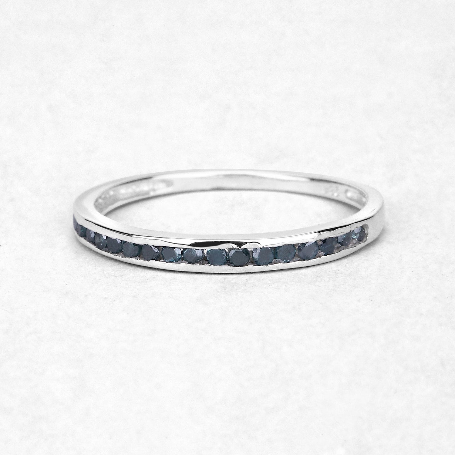 0.20 Carat Genuine Blue Diamond .925 Sterling Silver Ring by Bids.com