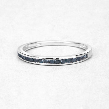 0.20 Carat Genuine Blue Diamond .925 Sterling Silver Ring by Bids.com