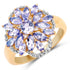 14K Yellow Gold Plated 2.01 Carat Genuine Tanzanite & White Topaz .925 Sterling Silver Ring by Bids.com