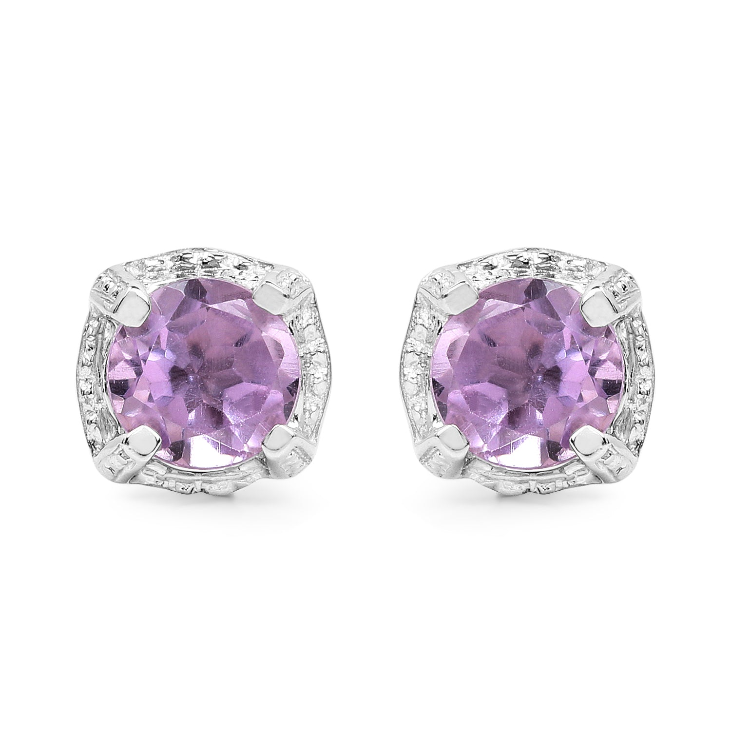 1.46 Carat Genuine Amethyst .925 Sterling Silver Earrings  DestGlow