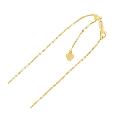 Adjustable Cable Chain in 14k Yellow Gold (1.0mm)  DestGlow