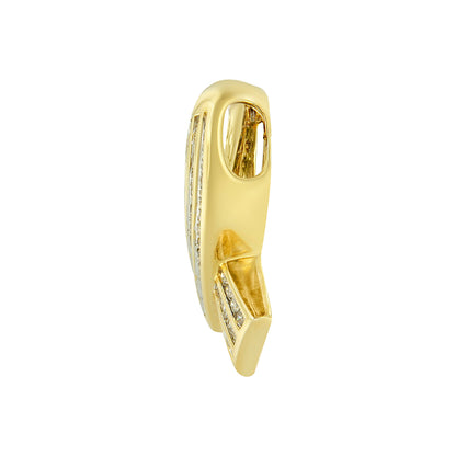 14K Yellow Gold 2 5/8 cttw Channel Set White Diamond Awareness Ribbon Pendant Necklace (G-H Color, VS1-VS2 Clarity) - NO CHAIN by Bids.com