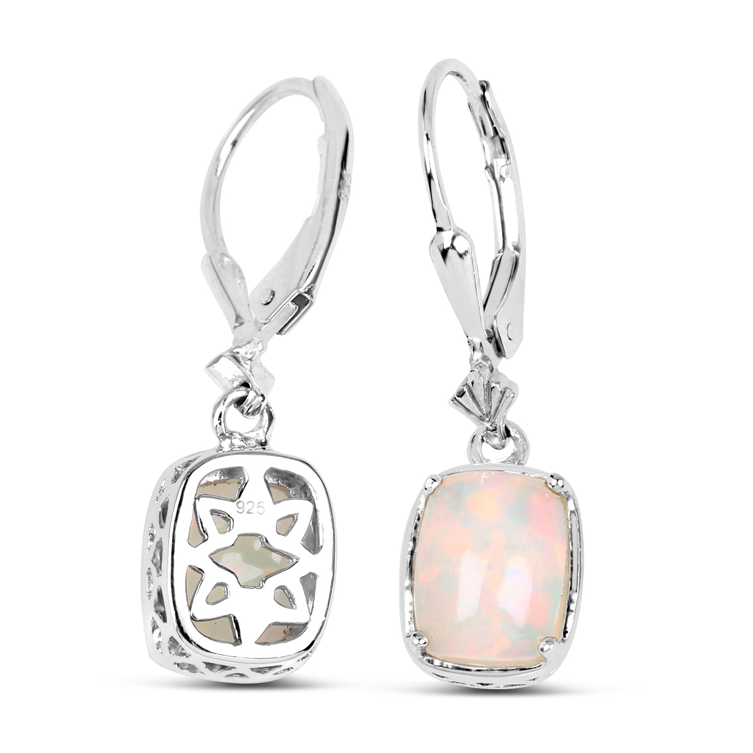 2.52 Carat Genuine Ethiopian Opal .925 Sterling Silver Earrings  DestGlow