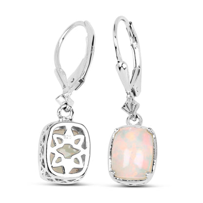 2.52 Carat Genuine Ethiopian Opal .925 Sterling Silver Earrings  DestGlow