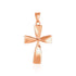 Flat Twisted Cross Pendant in 14k Rose Gold by Bids.com