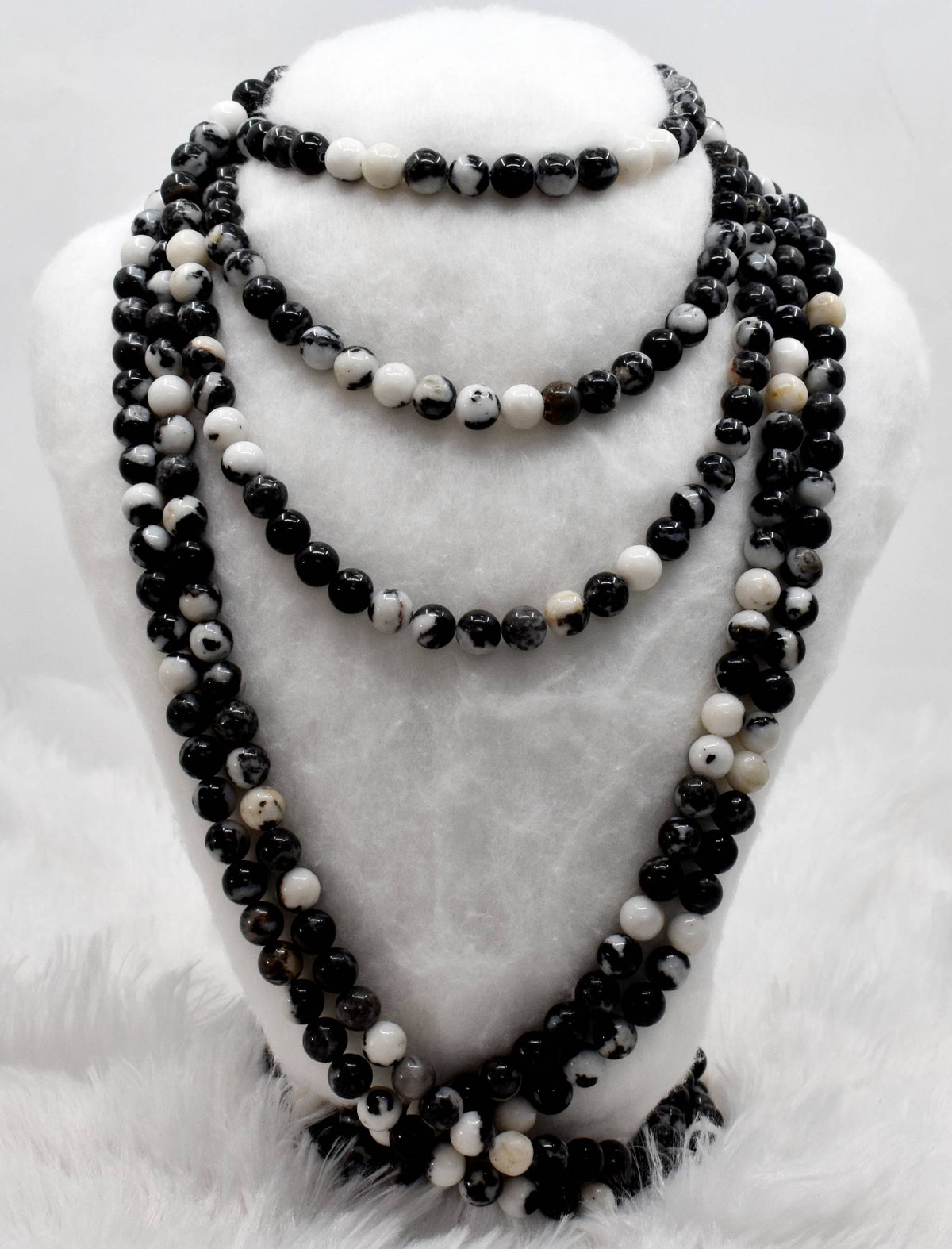 Black &amp; White Zebra Jasper AAA Grade 4mm, 6mm, 8mm, 10mm, 12mm Round Beads  DestGlow